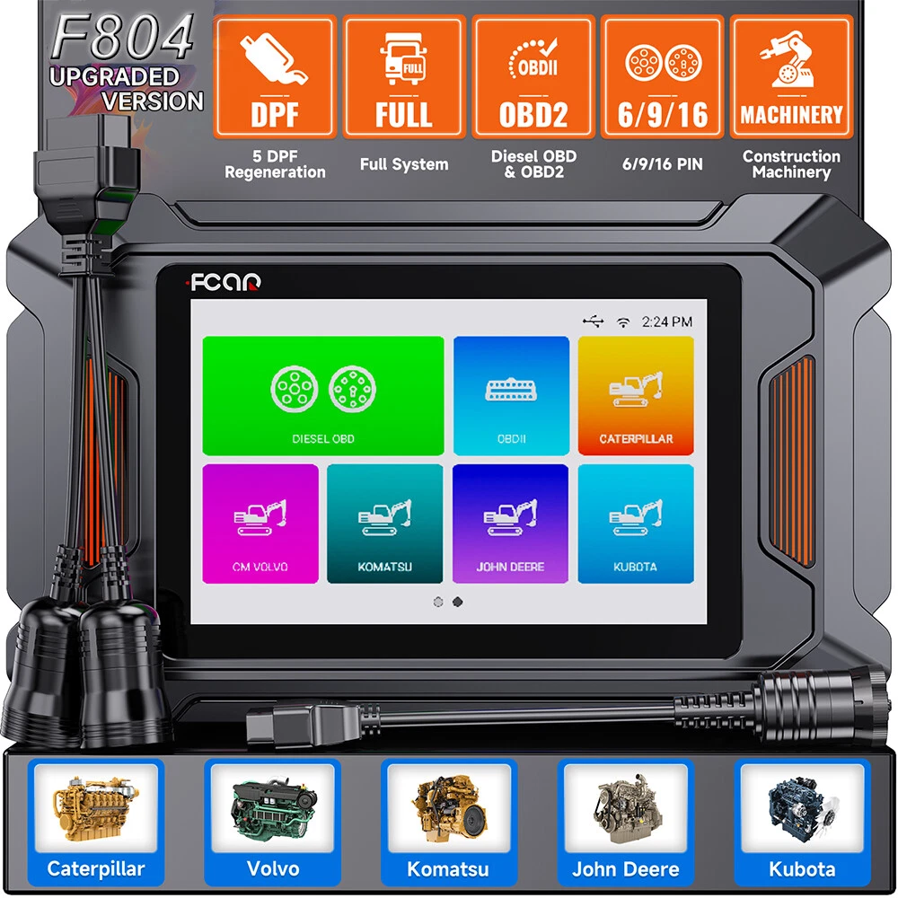 Commercial Heavy Duty Truck Scanner OBD2 DPF Regen for Komatsu,John Deere,Kubota