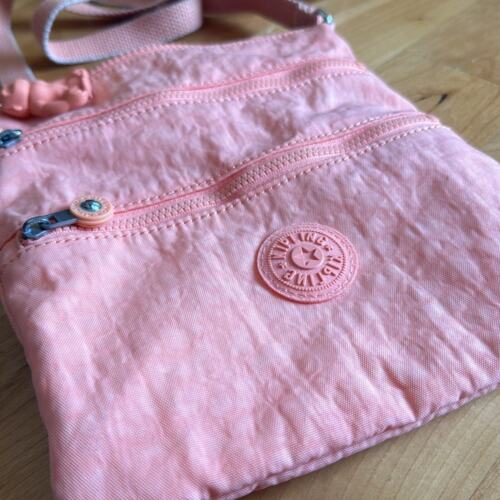 🍑 Kipling Keiko Bandolera Coral Melocotón Mini Bolso Monedero Melocotón con Llavero Dije - Imagen 11 de 14