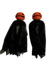 Two 13 Halloween Hanging Pumpkin Ghosts