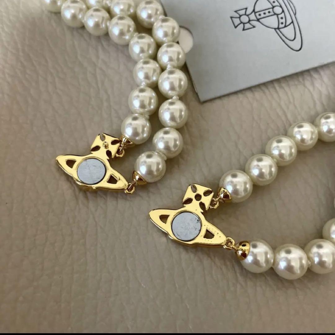 アクセサリーその他 Vivienne Westwood Choker Graziella with synthetic pearls Vivienne Westwood Necklace GRAZIELLA pearl choker gold IN
