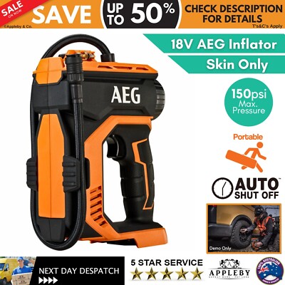 AEG 18V High Pressure Inflator Portable Cordless Digital Dial Car