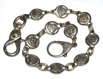 90s Italy Silver Colored Medusa Head Motif Wallet Chain by Gianni Versace (InS)