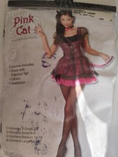 Cat Costume Dress With Tail Pink Black Large Living fiction