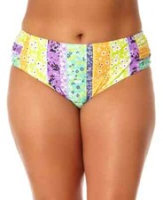 Salt  Cove Plus Size Soft Side-Tab Mid-Rise Bikini Bottoms SZ 1X