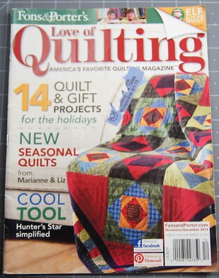 Love of Quilting Magazine Fons & Porter's  November December 2013 