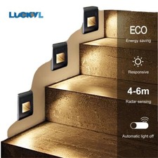 Recessed Led Wall Lamp PIR Motion Sensor Stair Case Light Step Corridor Lighting