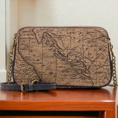 NWT PATRICIA NASH Chambery Map Jacquard Crossbody