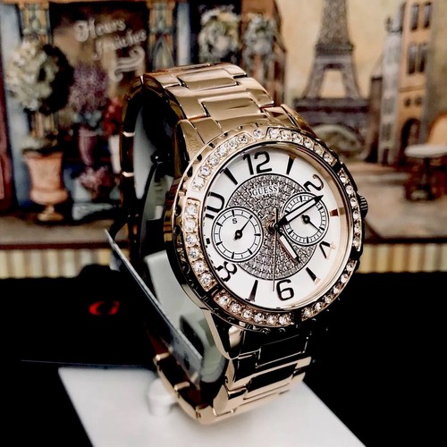 AUTHENTIC GUESS LADIES' SASSY WATCH ROSE GOLD TONE RRP:$399 0705L3 Brand New