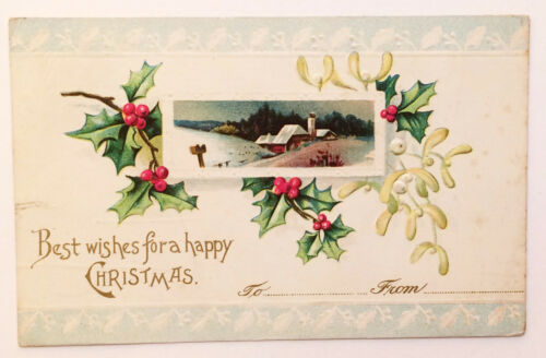 Embossed Christmas Postcard c1908 DAVIDSON NC