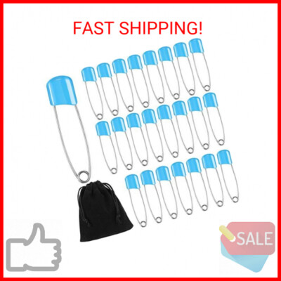 Baby Safety Pins 2.2 Inch Cloth Diaper Pins with Locking Closures - 50 ...