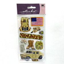 Sticko US Soldier Army Stickers Scrapbook Journals Planners Card Making