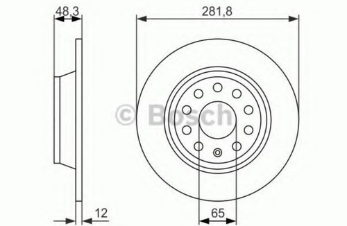 Rear Brake disc BOSCH 0 986 479 B93 for AUDI A3 Golf Gti Leon CC B6 B7 Tiguan - Picture 3 of 3