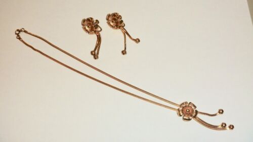 Vintage Forstner 12kt GF slider necklace flower s… - image 1