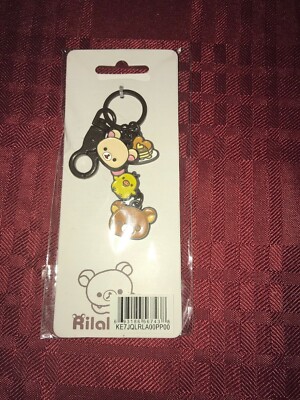 San-X Japan Rilakkuma, Korilakkuma Kiiroitori Dangle Metal Keychain