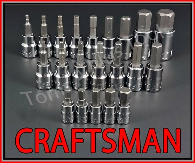 #ad CRAFTSMAN HAND TOOLS 21pc SAE METRIC MM Hex key bit ratchet wrench socket set $46.49