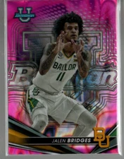 2022-23 Bowman's Best University Pink Lava Refractors #52 Jalen Bridges /100 