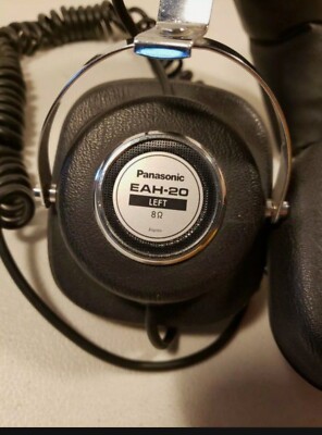 Vintage Panasonic EAH-20 8Ω Studio Hi-Fi Corded Headphones Black