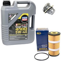 MotoröL Set 5W-40 5 Liter + ÖLfilter SH 4081 P + Schraube FüR Opel Movano Vivaro