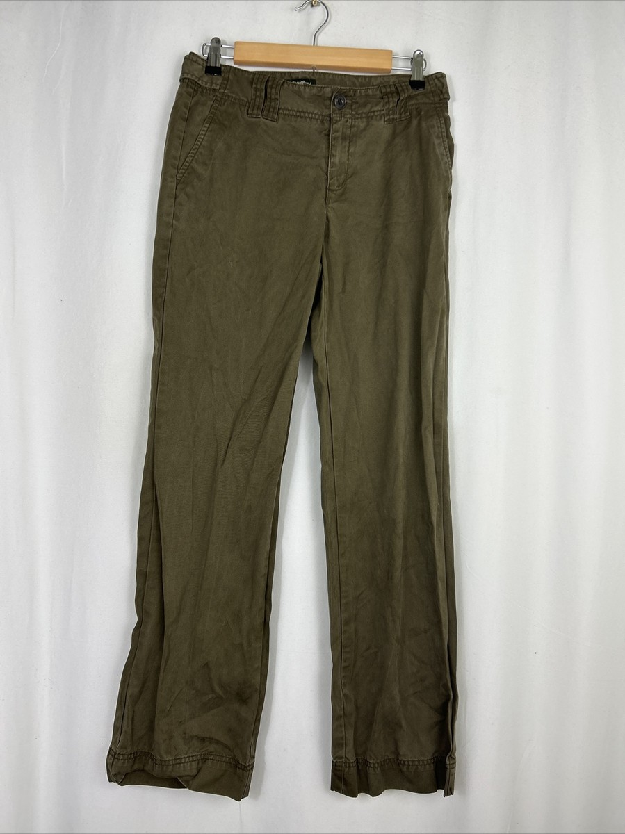 Eddie Bauer Women's Mercer Fit Green Flat Front Chino Pants