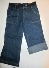 Sonoma Girls size 4 Blue denim elastic waist adjustable length pants NWT