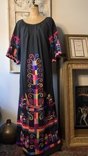 Vintage 70 Maxi Kaftan Dress Hand Embroidered NWOT