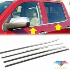 Fits 2014-2018 Chevy Silverado Stainless Steel Window Molding Sill Cover Overlay