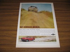 1961 Print Ad 1962 Chevrolet Corvair Monza Chevy Corvette Sting Ray