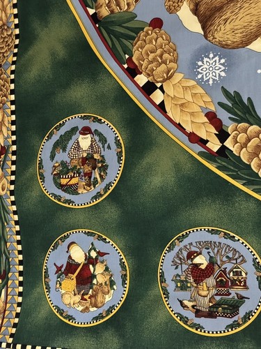Debbie Mumm SSI Woodland Christmas Tree Skirt Tablecloth Fabric Panel Cut & Sew - Picture 7 of 7