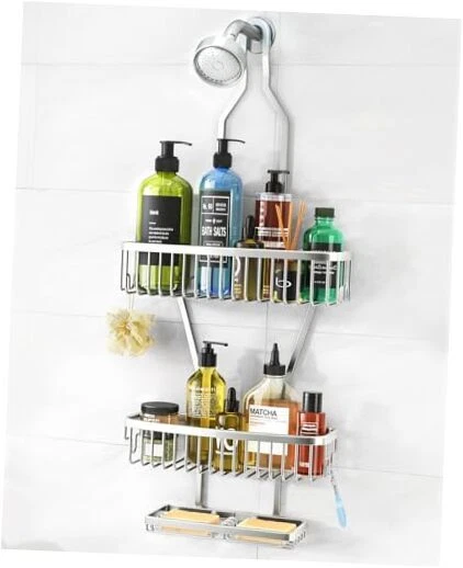 Shower Caddy Hanging Bathroom Organizer: Over Head Long Rack for Tall