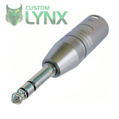 Neutrik NA3MP Stecker XLR auf 6,35mm 1/4'' Stereo Klinkenstecker Adapter TRS 3-polig silber