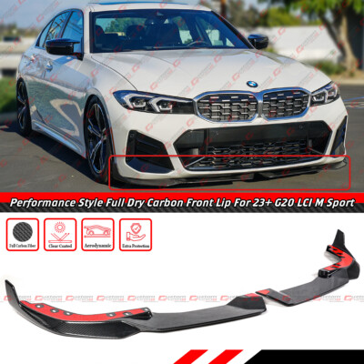 For 2023-26 BMW M340i 330i M Sport G20 LCI MP Dry Carbon Fiber Front Bumper Lip