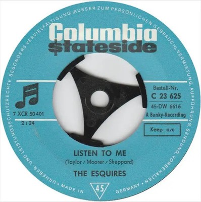 The Esquires Get On Up / Listen To Me Vinyl Single 7inch Columbia Stateside