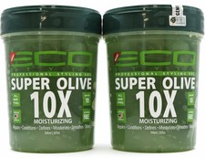 Eco Style Olive Oil Styling Gel 32 oz Professional Hair Gel Super Olive - 2 Pack