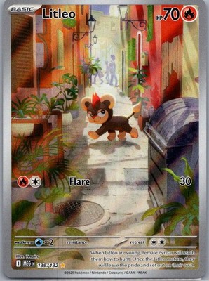 Litleo Illustration Rare Holo 139/132 ME01: Mega Evolution NM