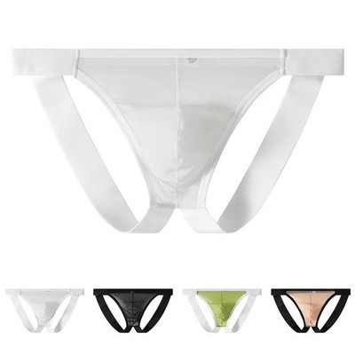 For Club Night Herren G-String Translucent Mesh Solides Muster Atmungsaktives Material