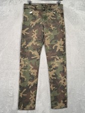 Polo Ralph Lauren Jeans Youth 18 29x29 Green Camo Eldridge Skinny Stretch Denim