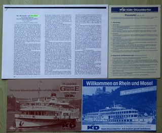 Köln Düsseldorfer Rheindampfschifffahrt – 4 Druckschriften