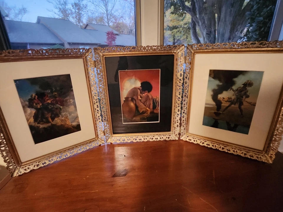 Tríptico Maxfield Parrish "Arabian Nights" 3 impresiones originales vintage (1909/1936) Foto 3 de 4