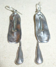 HAGIT GORALI  HG  Israel Sterling Silver 925 Earrings  Abstract Modernist Dangle