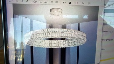 47.5in Large Ring Chandelier Round Crystal Chandelie