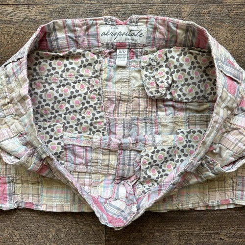 Vintage Y2K Womens Size 11/12 Aeropostale Easter Quilt Style Plaid Mini Skirt - Picture 6 of 8