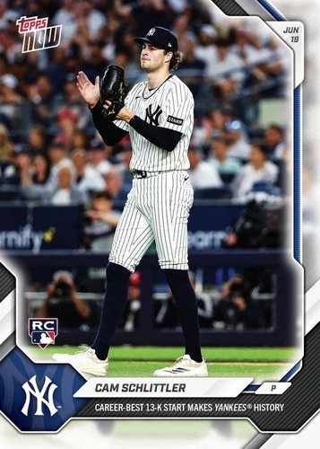 Cam Schlittler 2026 MLB Topps NOW Card 355 Presale 13 K'S NEW YORK YANKEES RC