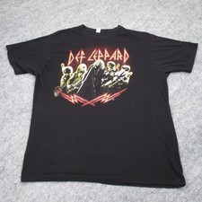 Def Leppard Shirt Mens XL Black 2009 Summer Tour Band Rock Concert Graphic Tee