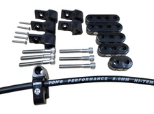 Ton's V8 7-8mm Clamp on Horizontal Wire Loom Kit Black Valve cover Separator