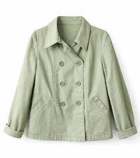 GAP Women's Light Green Pea Coat Jacket Button Pockets Size 16 