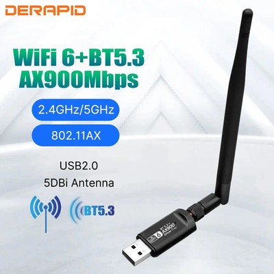WiFi USB Adapter AX900 Bluetooth 5.3Wireless Dual Band for PC/Laptop Driver Free