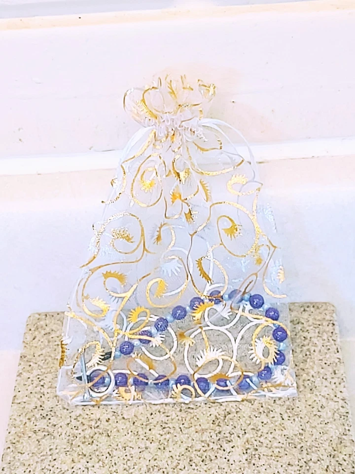 BEADED PURPLE AND LIGHT GRAY TOGGLE BRACELET - Image 4 of 4