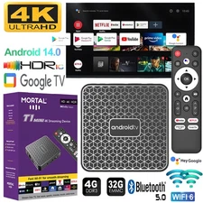 Android 14 Smart TV Box 8K HDMI Quad Core HD Bluetooth WIFI Media Stream Player