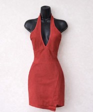 House of CB Red Pink Bandage Mini Dress Halter Neck Plunge Bodycon Y2K Party UKM