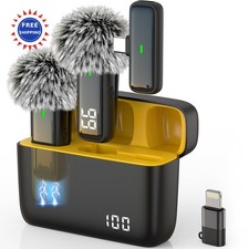 Wireless Microphone for iPhone Android Lav Mic USB C Lapel NPTCL Lavalier Type